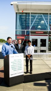 Official Opening of the Southwest Transitway Pierre Poilievre, MP for Nepean-Carleton, is joined by his colleagues, MPP Yazir Naqvi, and Councillor Stephen Desroches at the official opening of the Southwest Transitway Station in Barrhaven on August 23, 2011.