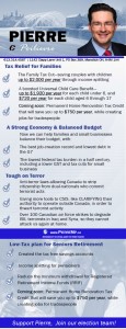 Tax relief for families, Strong economy, Balanced Budget, Tough on terror, low tax plan for seniors retirement